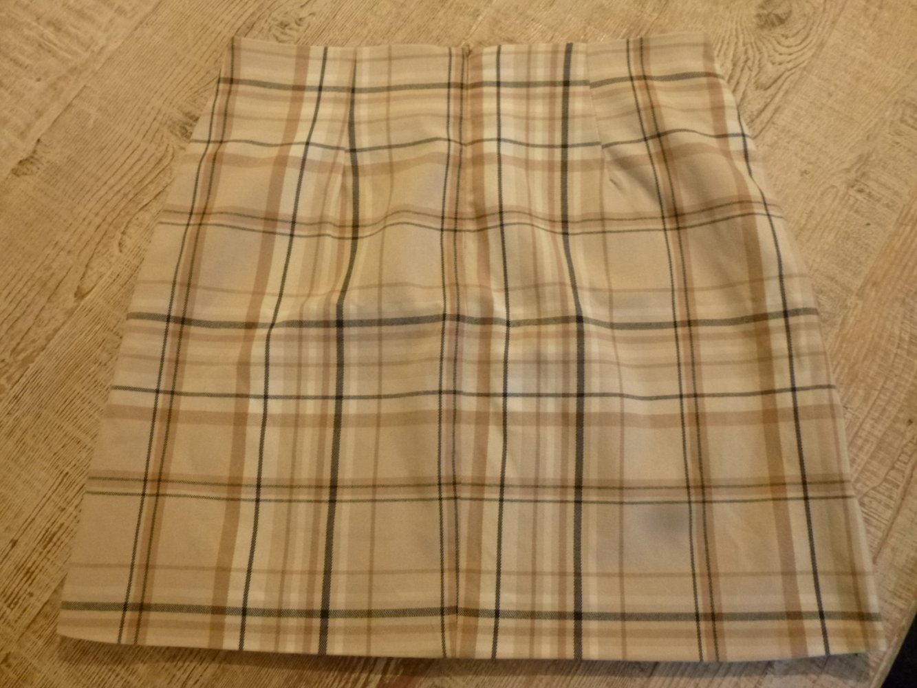  Amisu Rock beige kariert Gr. 40 30% Viskose