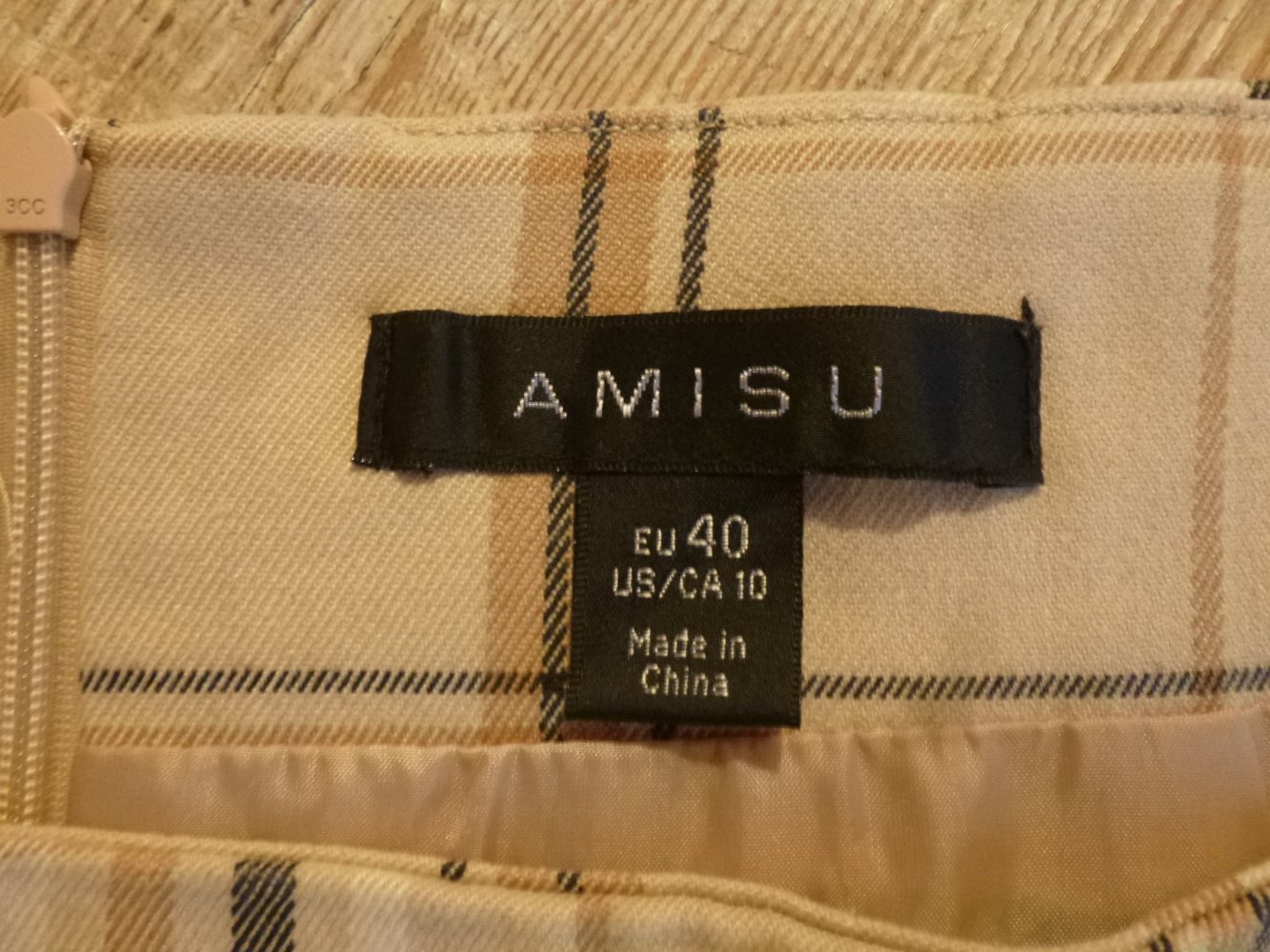  Amisu Rock beige kariert Gr. 40 30% Viskose
