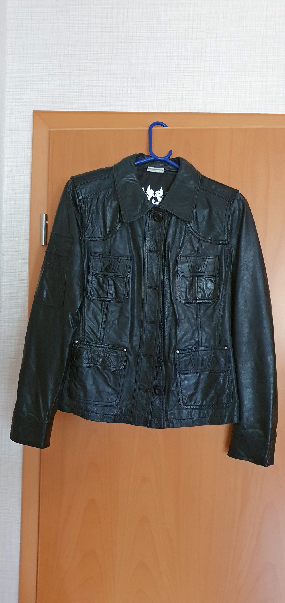 Schwarze Lederjacke, Marke: Street One