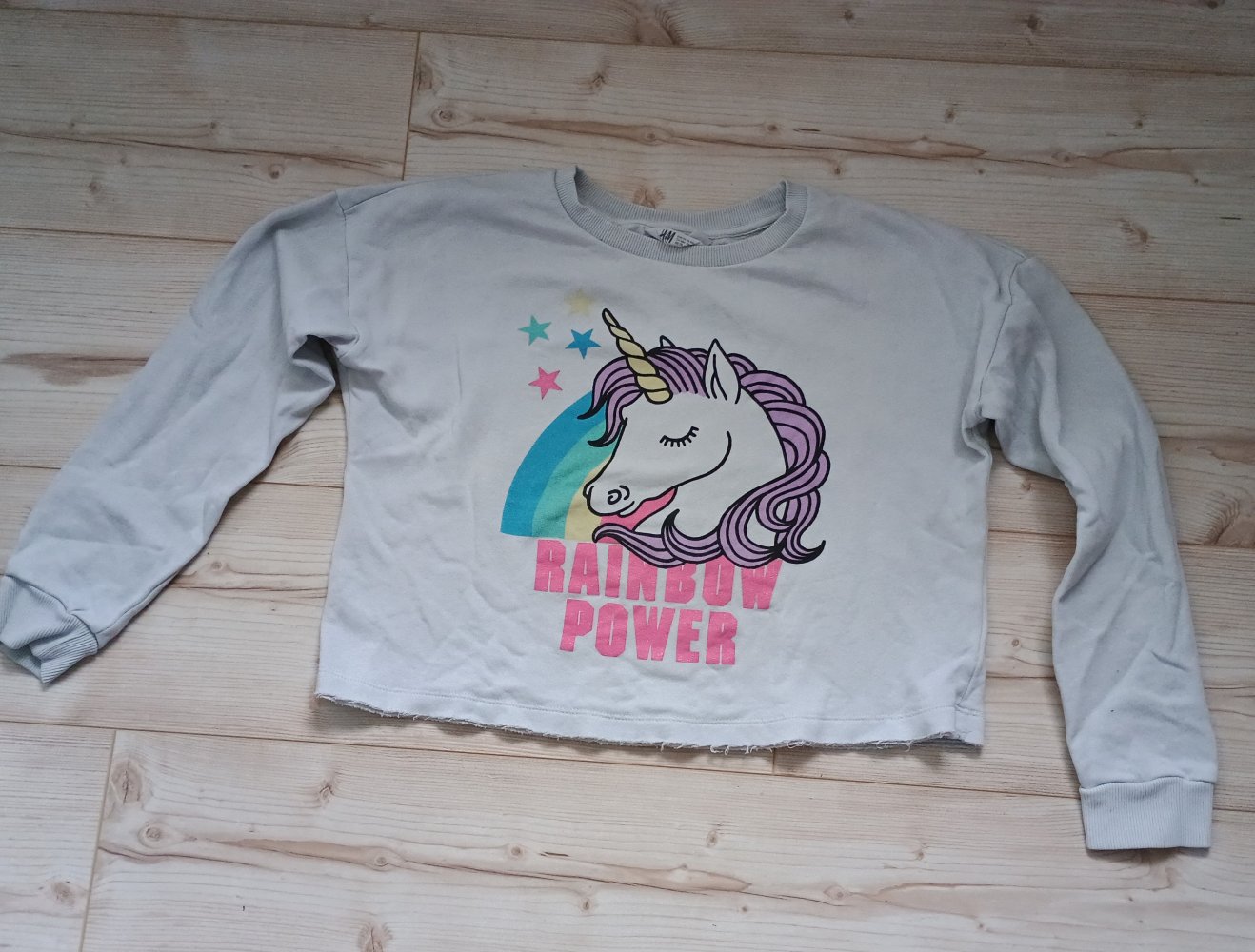 Zwei H&M Pullover ein Hoodie und ein Kurzer Pulli beides mit Einhorn Aufdruck.Beides Größe 170cm.