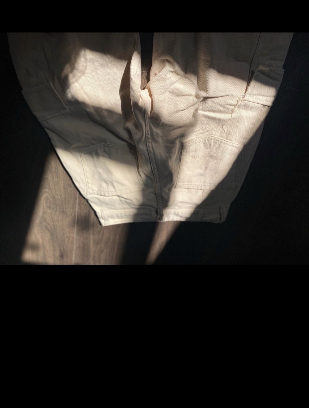 Weis / beige Cargo jeanse