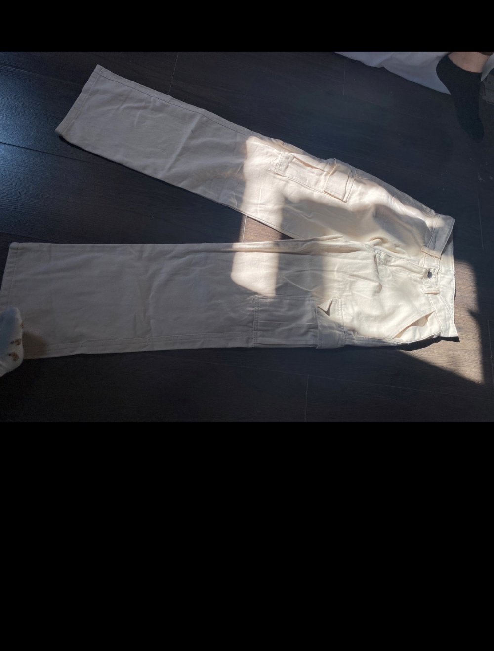 Weis / beige Cargo jeanse