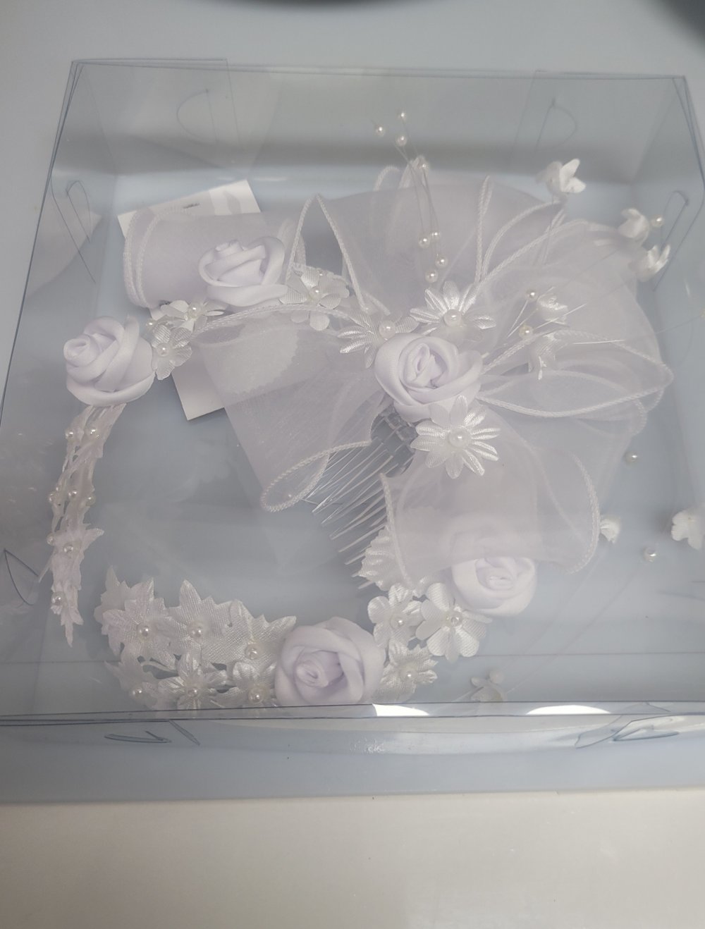 Neuw #kommunion #Kopfschmuck #Haargrsteck #weiß #Rosen