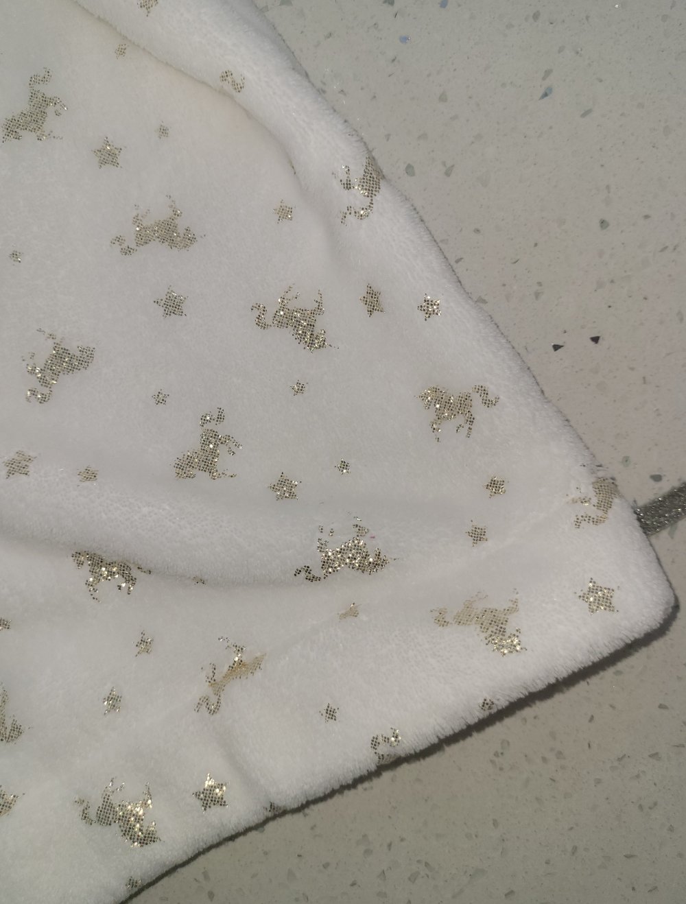 134/140 #Mädchen #Bademantel #weiß #gold #Einhorn #glitzer