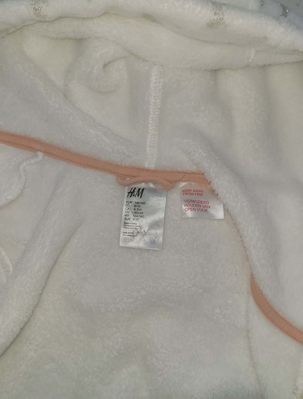 134/140 #Mädchen #Bademantel #weiß #gold #Einhorn #glitzer