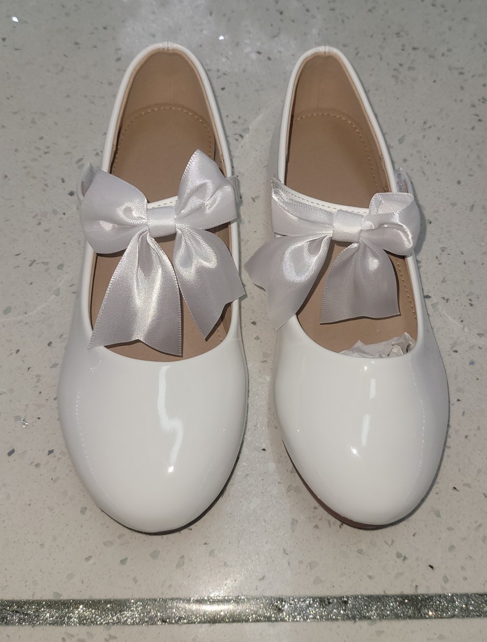35 #Neu #Mädchen #Kommunion #Schuhe #Ballerina #weiß #Schleife