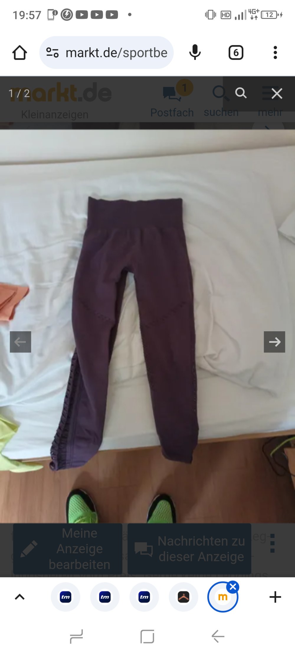 Verkaufe eine Sport Leggings zu einer unbekannten Marke in der Farbe lila