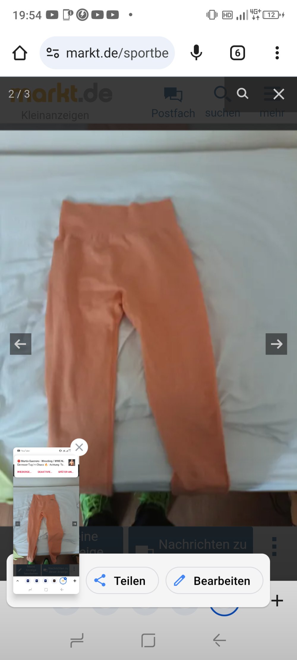 Verkaufe eine gebrauchte Orange Sport Leggings von der Marke D.Franklin