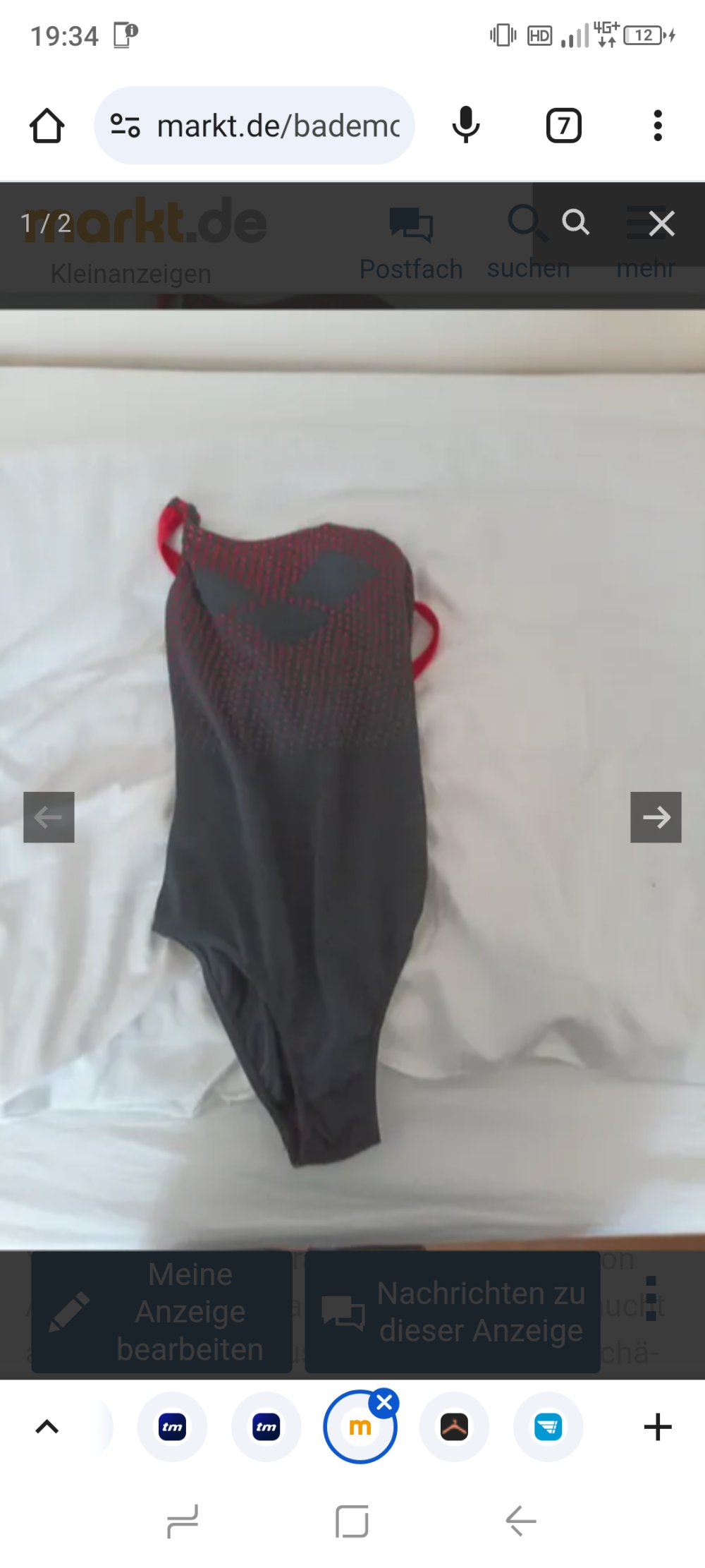 Verkaufe einen gebrauchten Badeanzug von Arena 