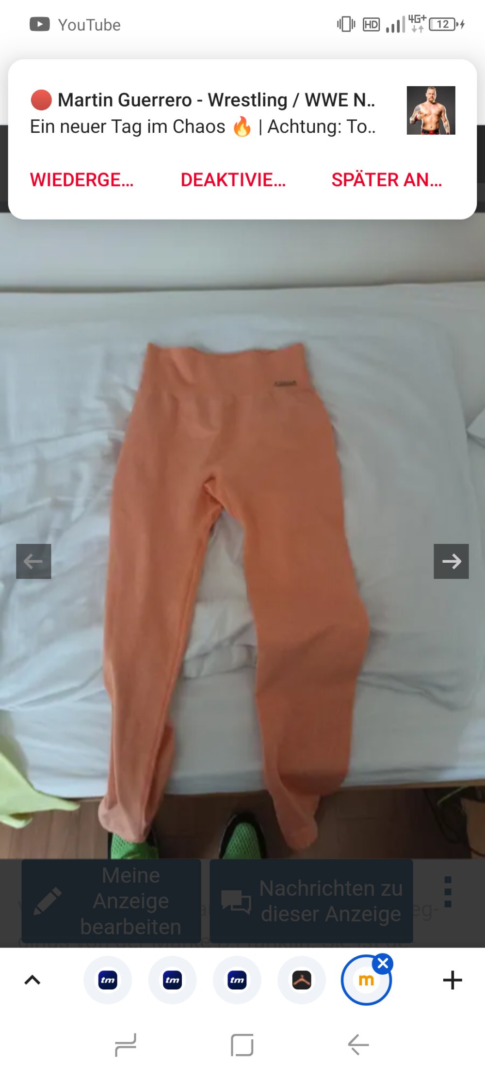 Verkaufe eine gebrauchte Orange Sport Leggings von der Marke D.Franklin