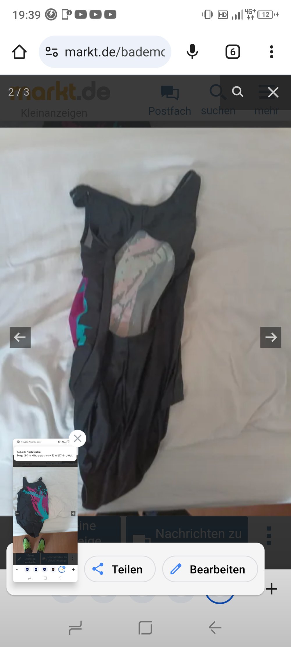 Verkaufe einen Badeanzug gebraucht von der Marke Bpc