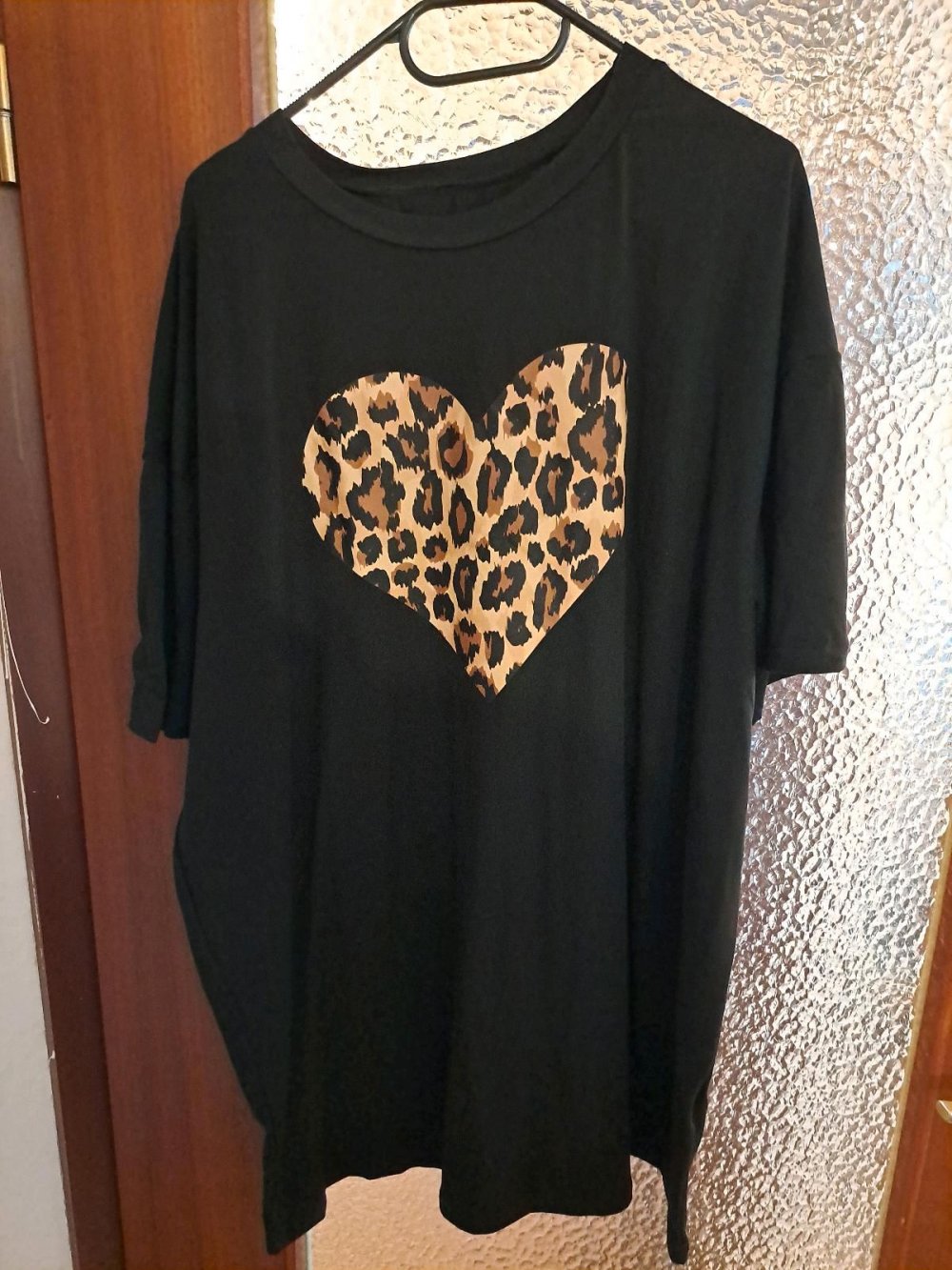 damen oberteil mit herz leo schwarz gr. 2xl 