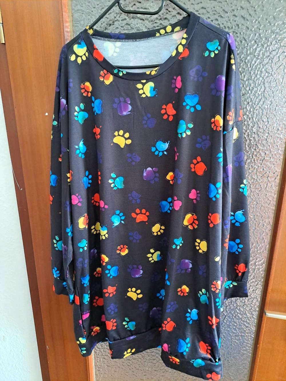 damen oberteil lanmit tierpfoten gr. xxl 