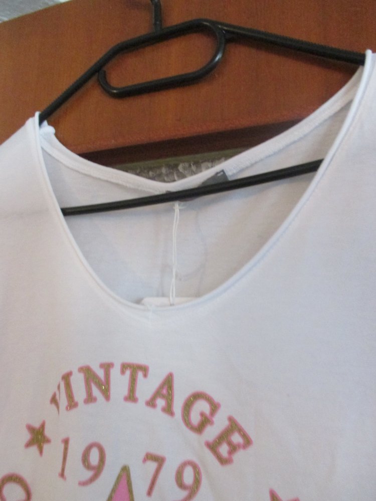 neues damen tshirt mit stern farbe weiß 100% baumwolle 