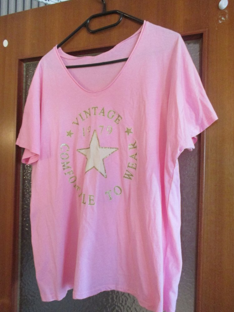 neues damen tshirt rosa mit stern gr. xl 