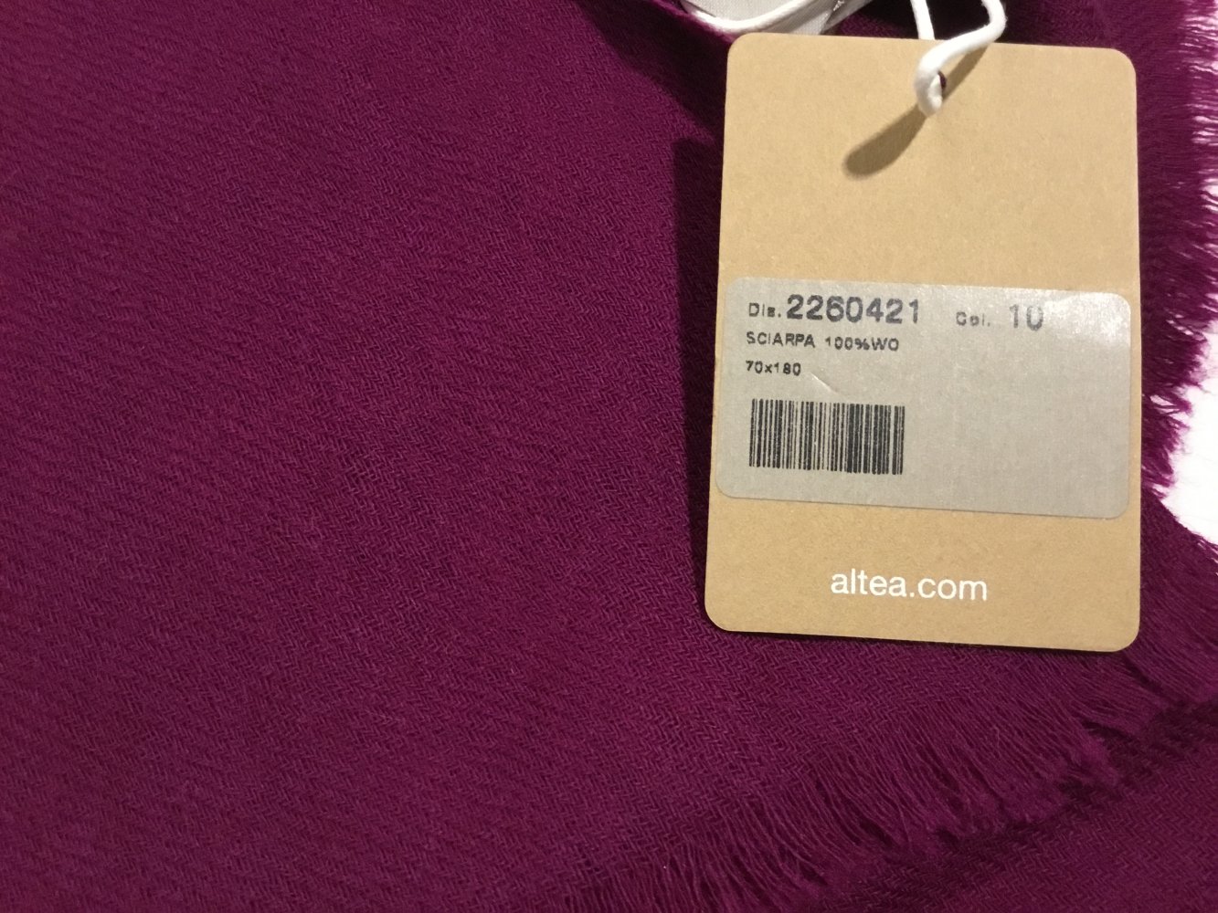 Neu! Großer Schal von ALTEA aus 100% Wolle, in magenta
