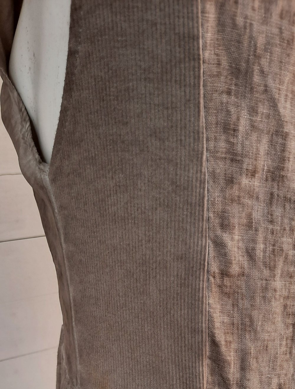 beiges Knielanges Leinenkleid Made In Italy Gr.40 100% Leinen