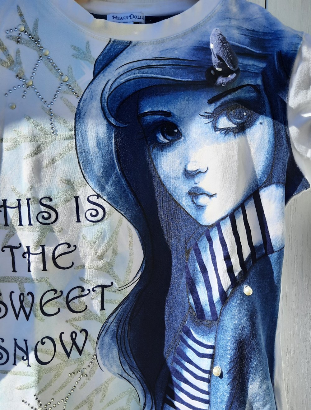 elegantes Weisses Langarmshirt Gr.158/164 Heach Dolls