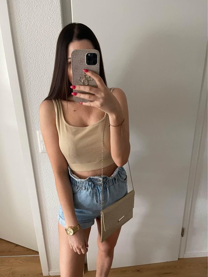  Crop Top Beige Gr. S 