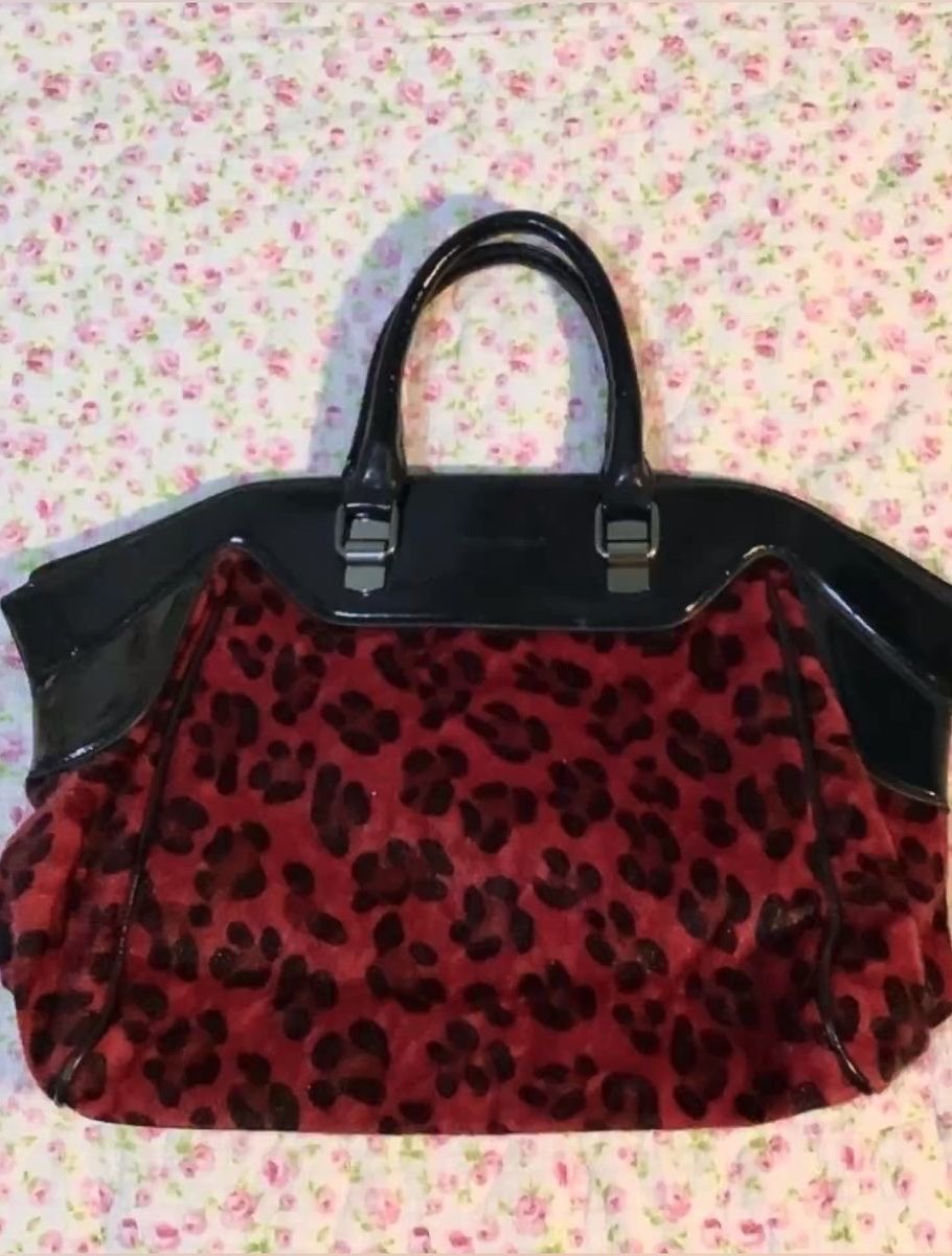 leopard print rote Handtasche
