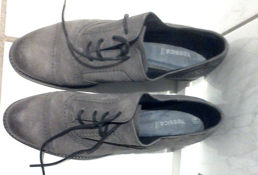 chic sportlich casual Schnür Halbschuh grau Gr 42 Yessica