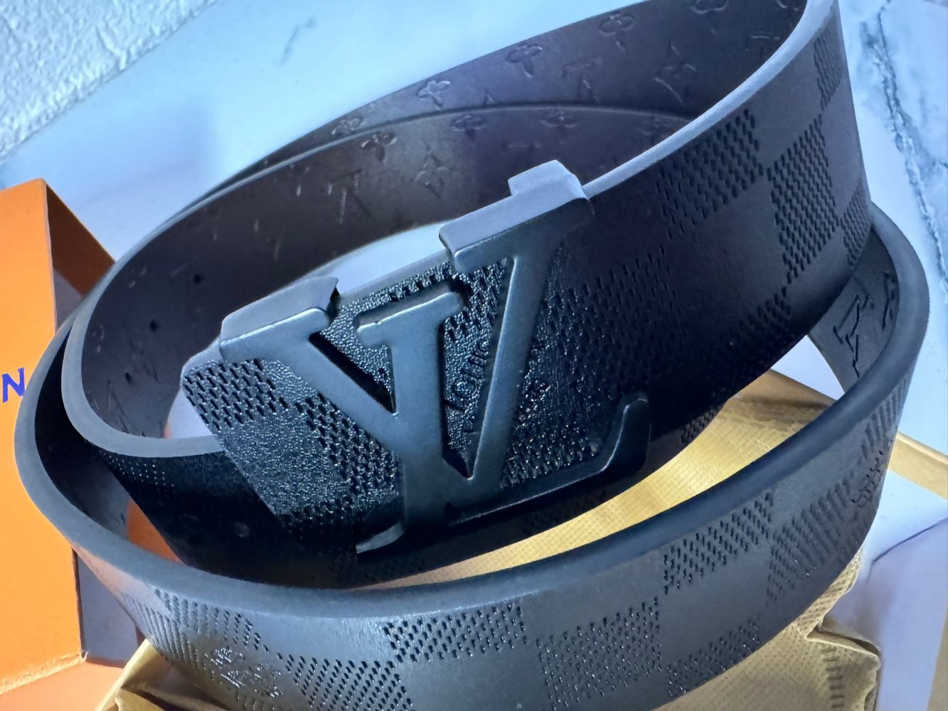 Louis Vuitton Gürtel Damier Schwarz Gr. 120 