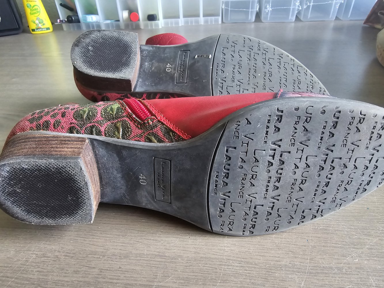 Rote Stiefeletten von Laura Vita Gr. 40