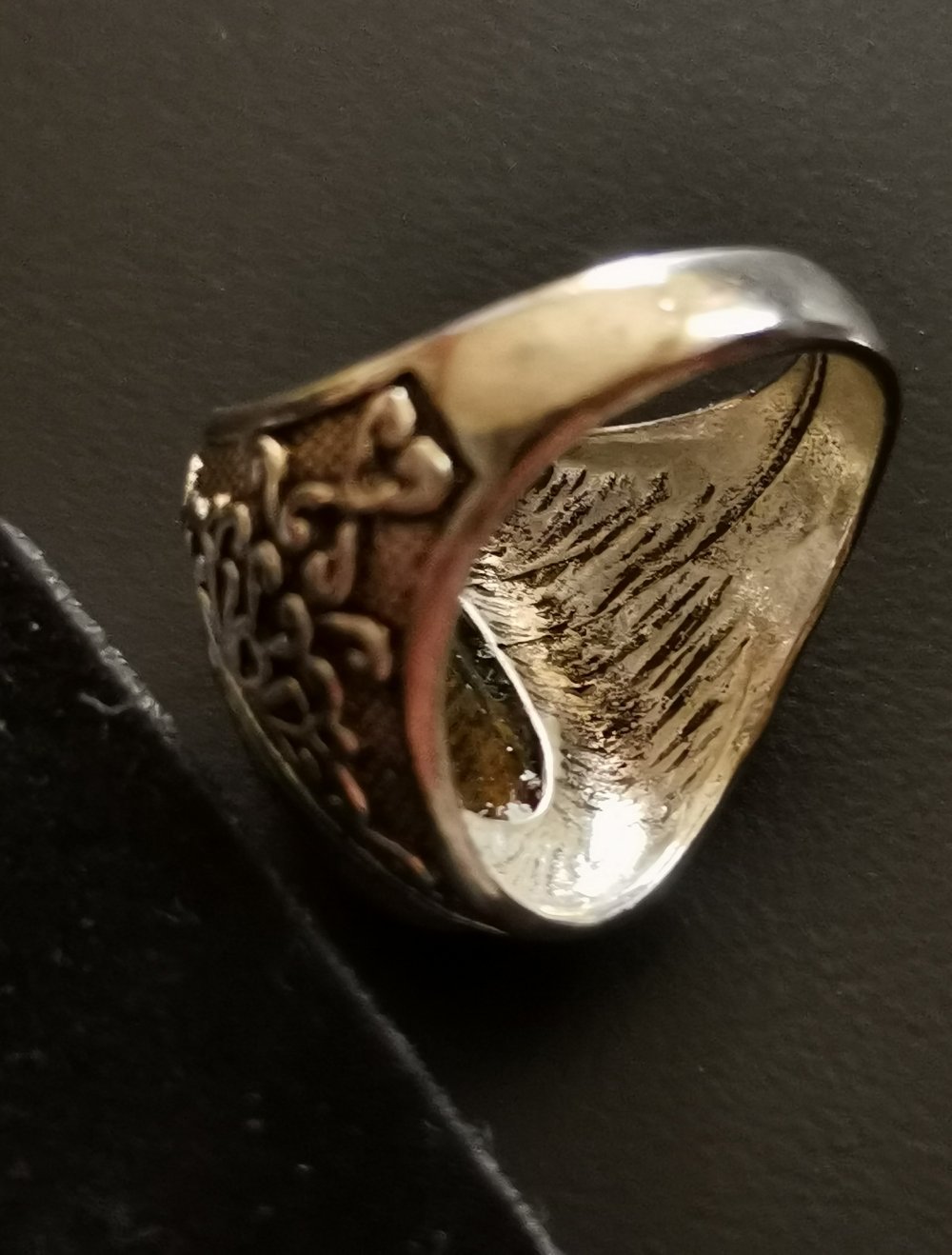 Herren Tiegerauge Ring Edelstahl Gr. 20