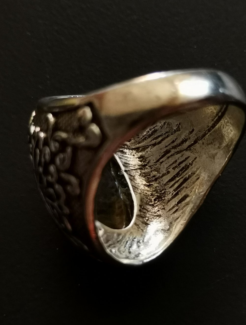 Herren Tiegerauge Ring Edelstahl Gr. 20