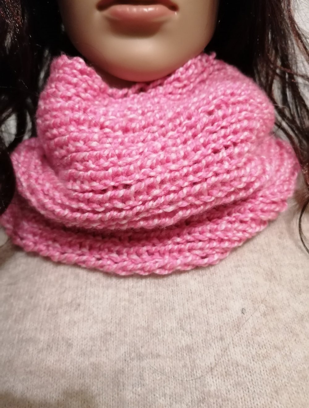 kurzer Loop Schlauchschal strick