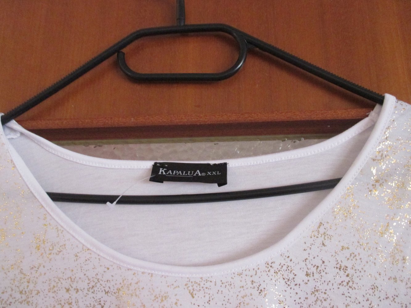 neues damen oberteil gr. xxl weiß gold lange ärmel 