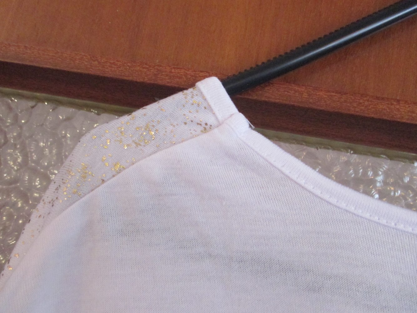 neues damen oberteil gr. xxl weiß gold lange ärmel 