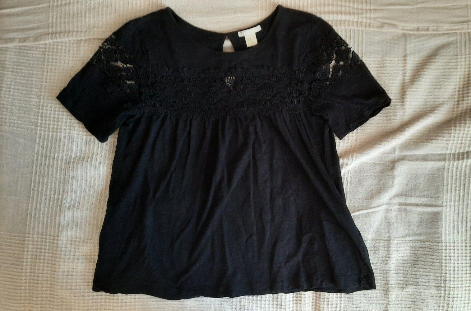 H&M Shirt Schwarz mit Spitze 34