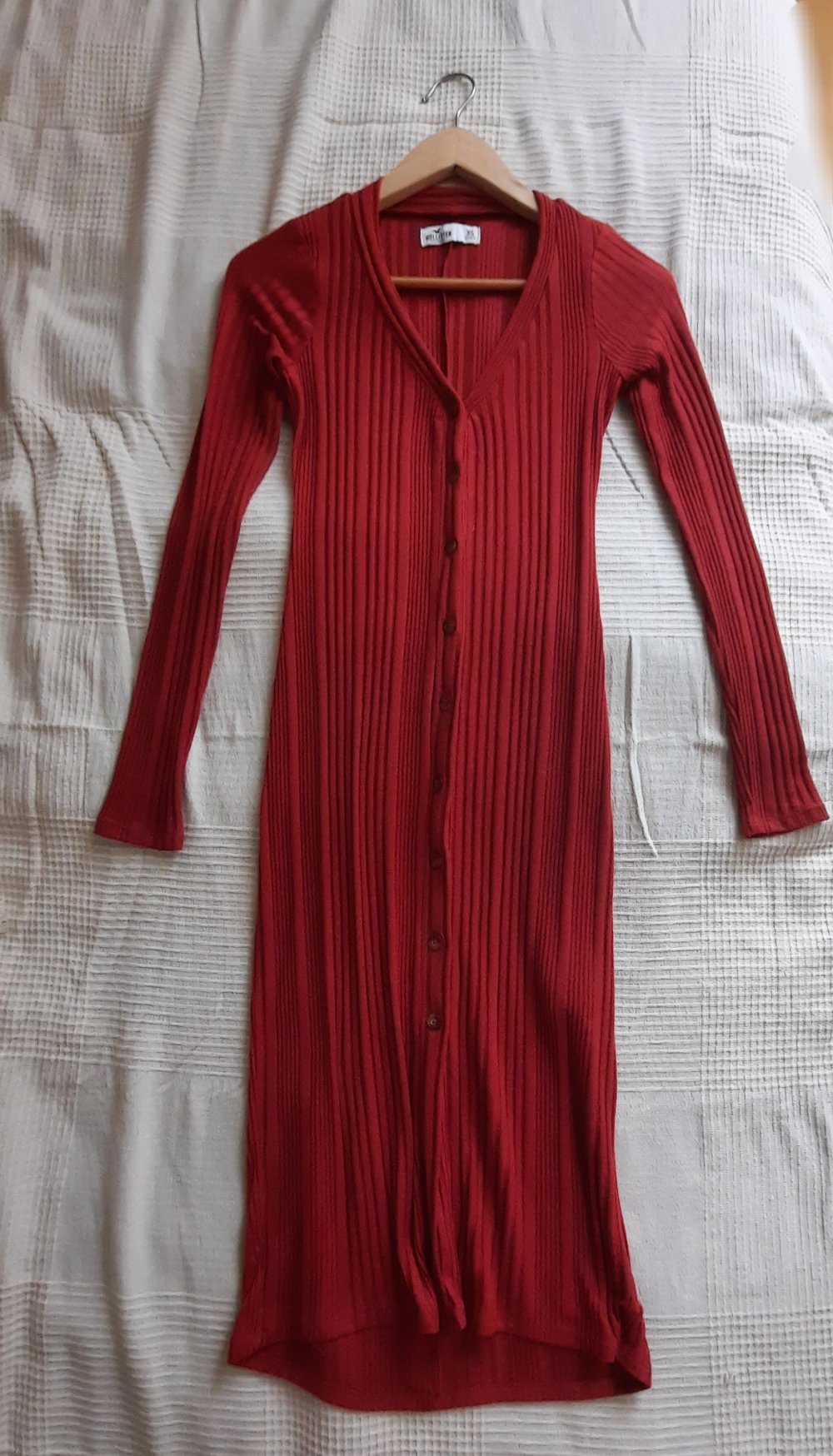 Hollister Kleid Strick Ripp Rot XS