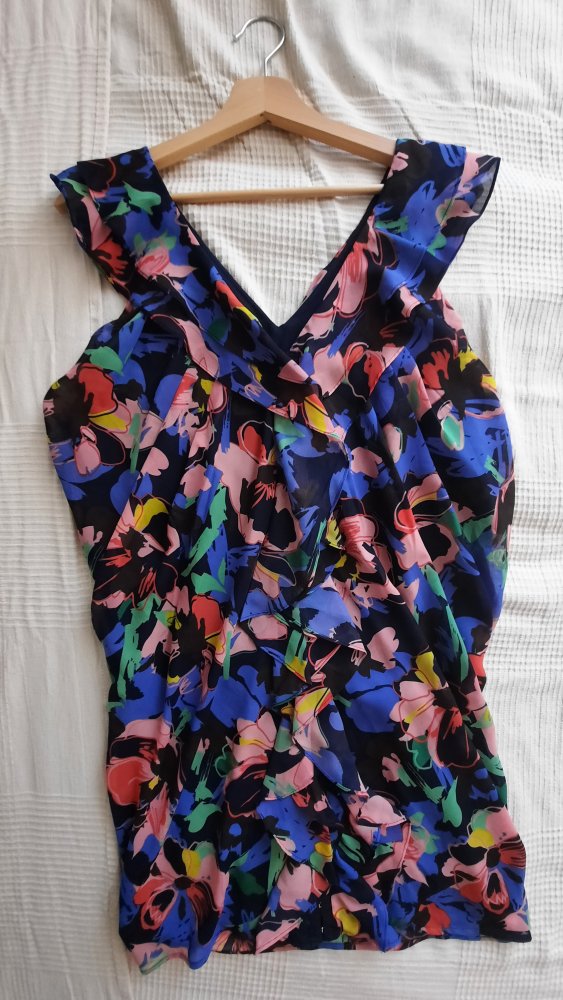 H&M Kleid bunt marineblau 34