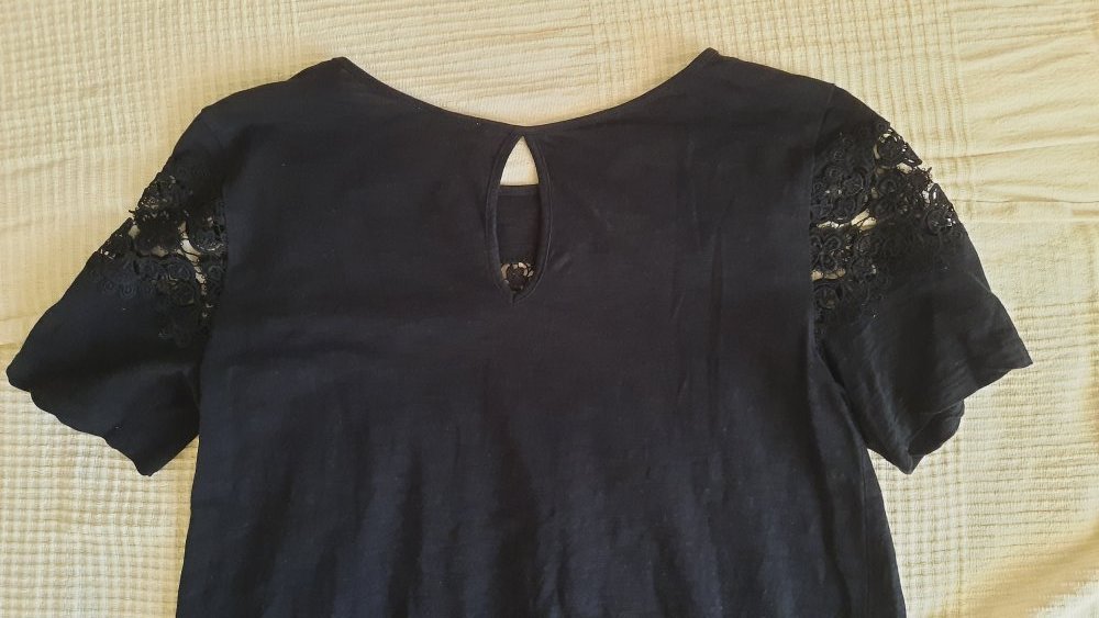 H&M Shirt Schwarz mit Spitze 34