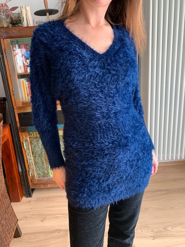 Patty Moon Material Mix Wuschel Pulli mit Seide 36 S