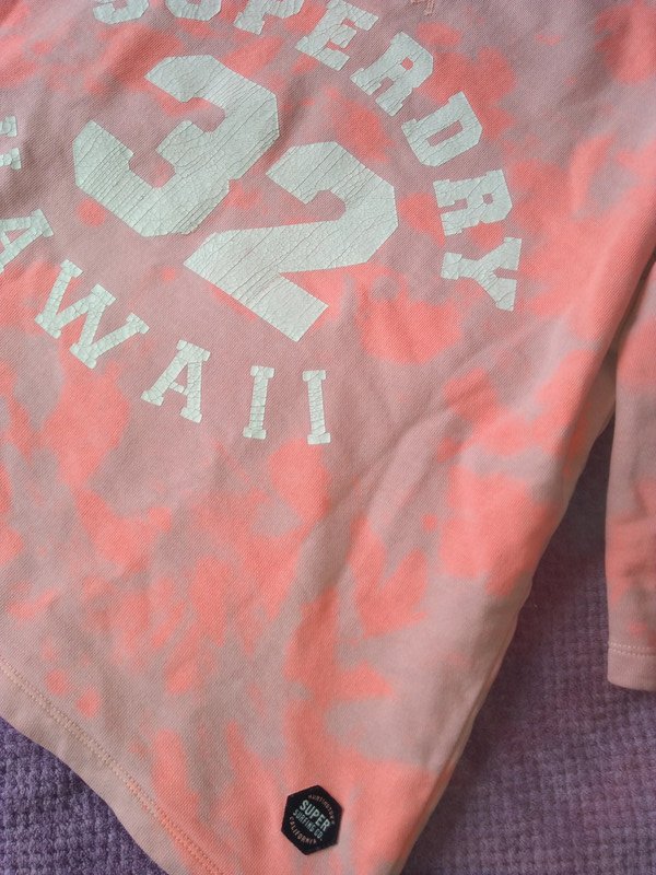 SuperDry Pulli Orange-Flieder-Grau Batik S M (Large) Baumwolle