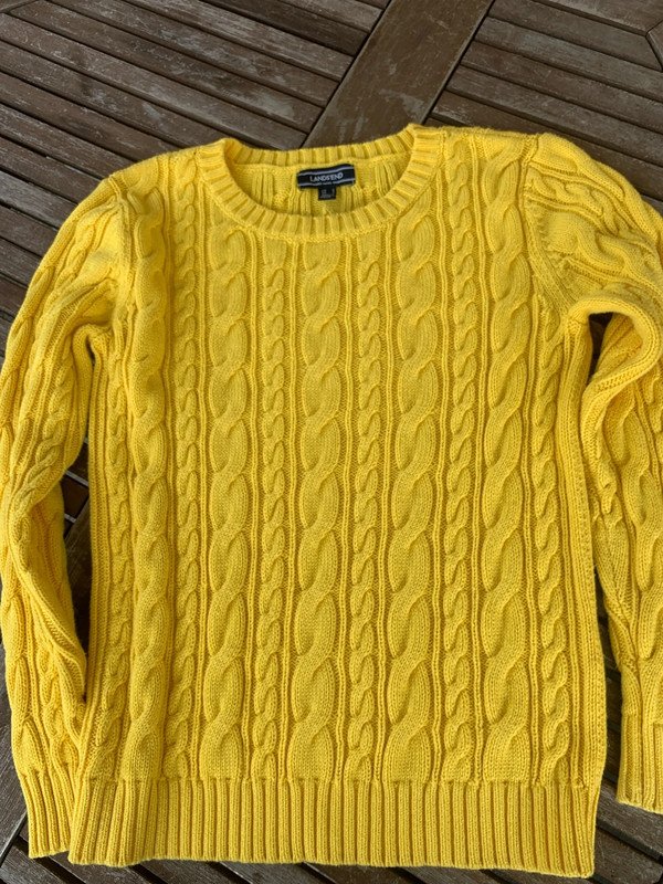 Lands End Land's End Pulli Gelb 100% Baumwolle