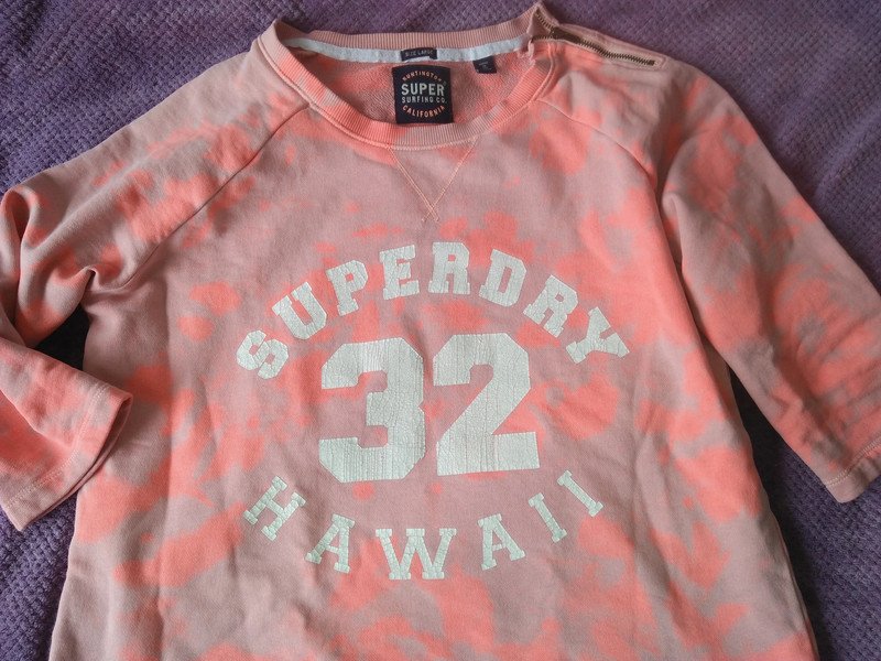 SuperDry Pulli Orange-Flieder-Grau Batik S M (Large) Baumwolle