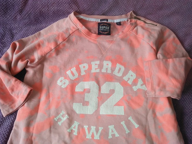 SuperDry Pulli Orange-Flieder-Grau Batik S M (Large) Baumwolle