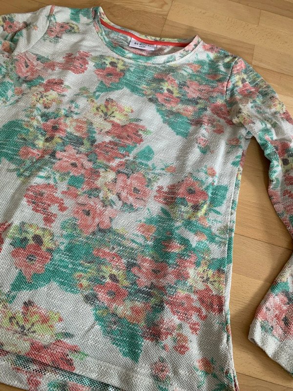 Traumhafter Romantik Frühjahr Retro Vintage Pulli Langarm Oberteil Blumen Shabby Flower Power Chic 36