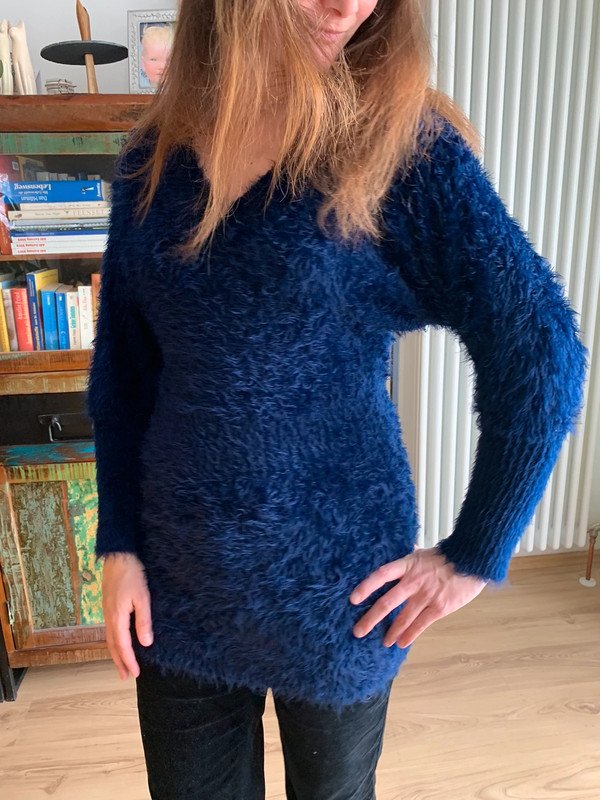 Patty Moon Material Mix Wuschel Pulli mit Seide 36 S