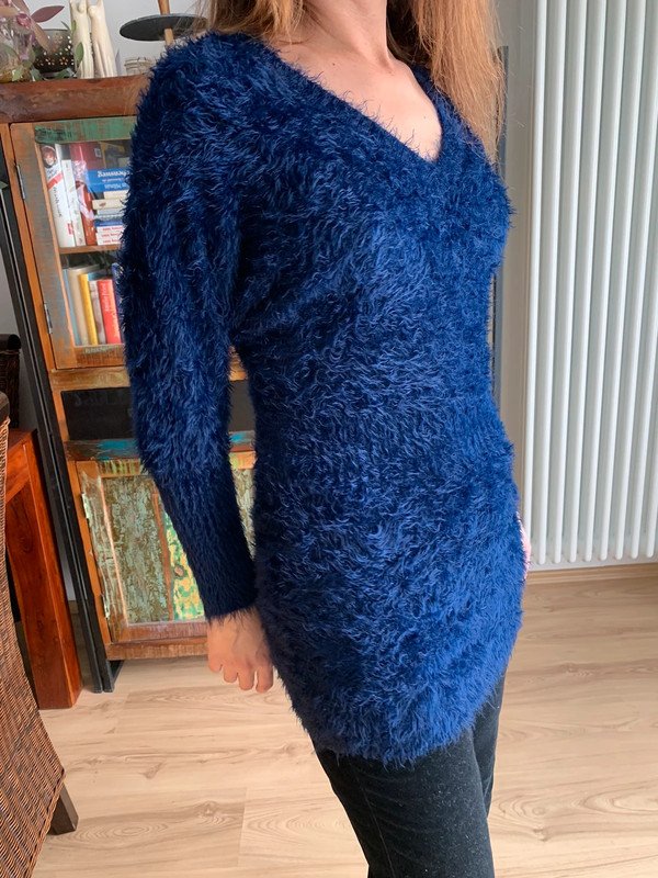 Patty Moon Material Mix Wuschel Pulli mit Seide 36 S