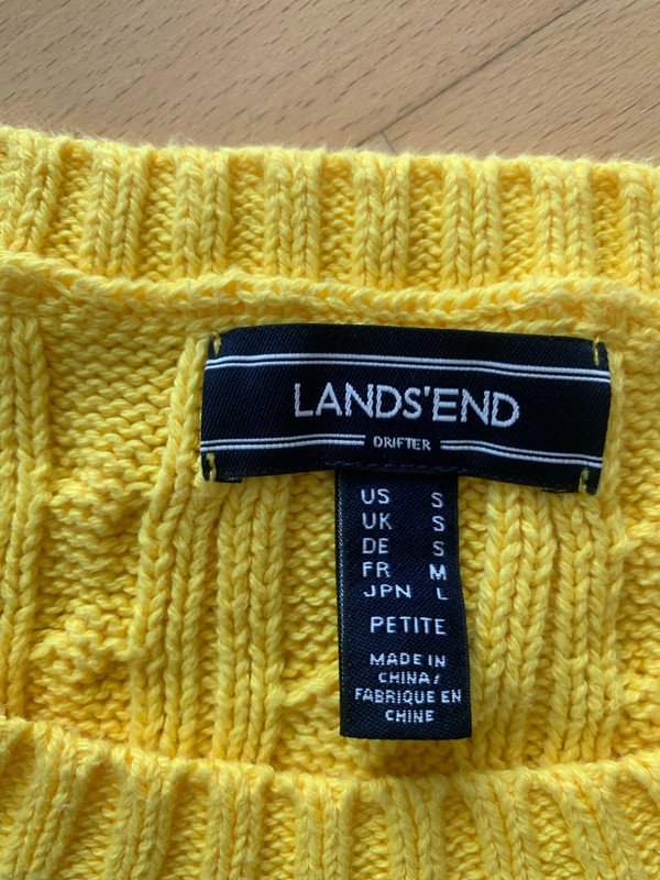 Lands End Land's End Pulli Gelb 100% Baumwolle