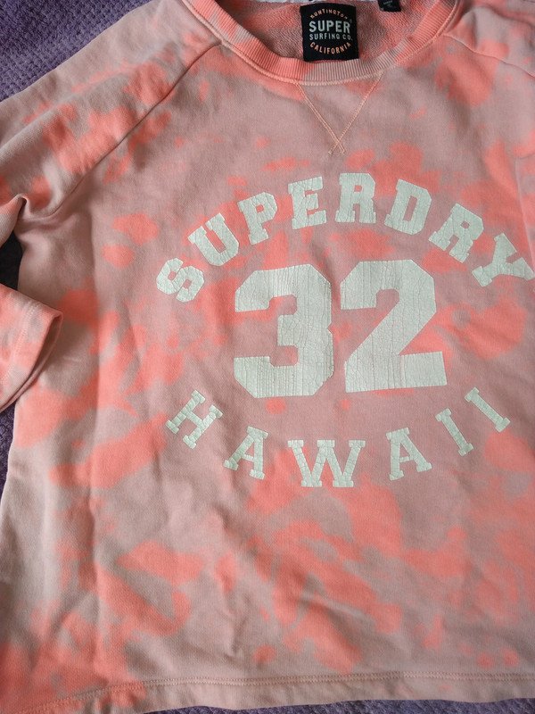 SuperDry Pulli Orange-Flieder-Grau Batik S M (Large) Baumwolle