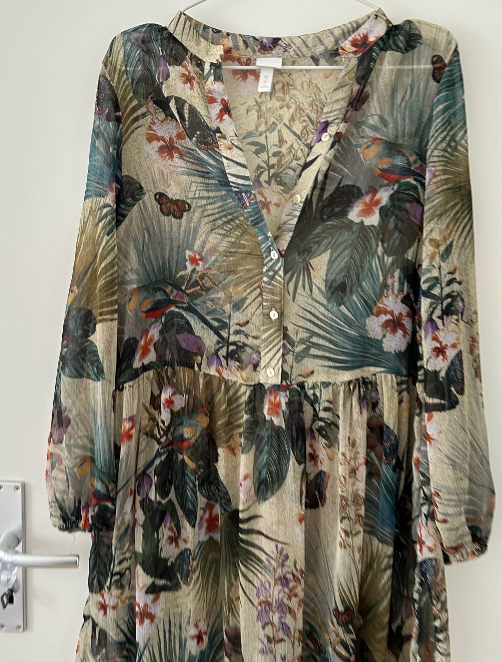 Gemustertes Chiffon Blümchen Kleid