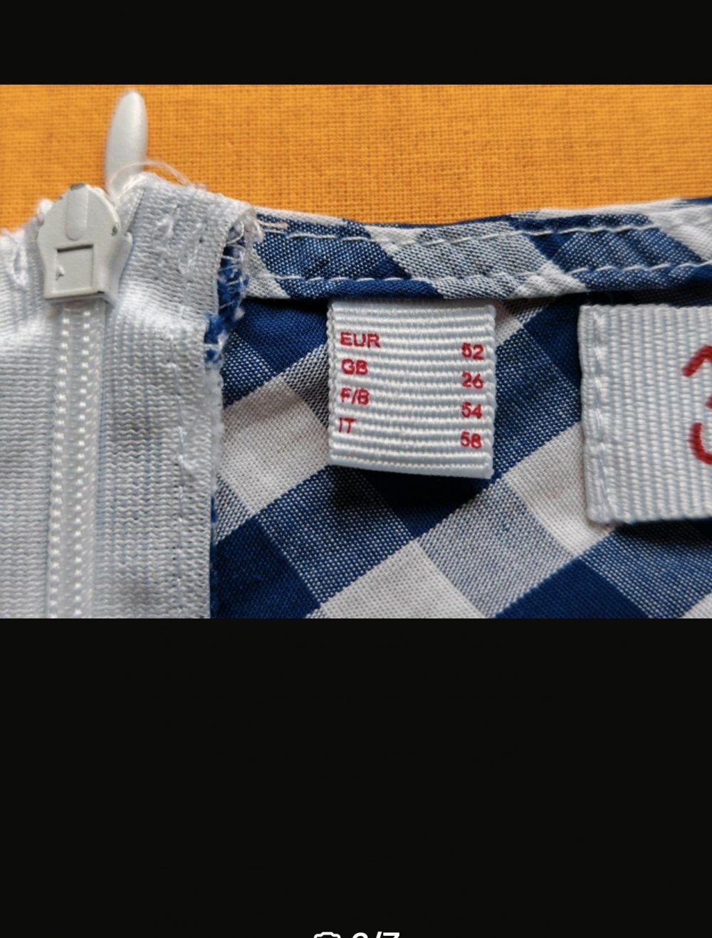 Landhaus A-Linie Kleid blau/weiß kariert, 52, ärmellos, Taschen