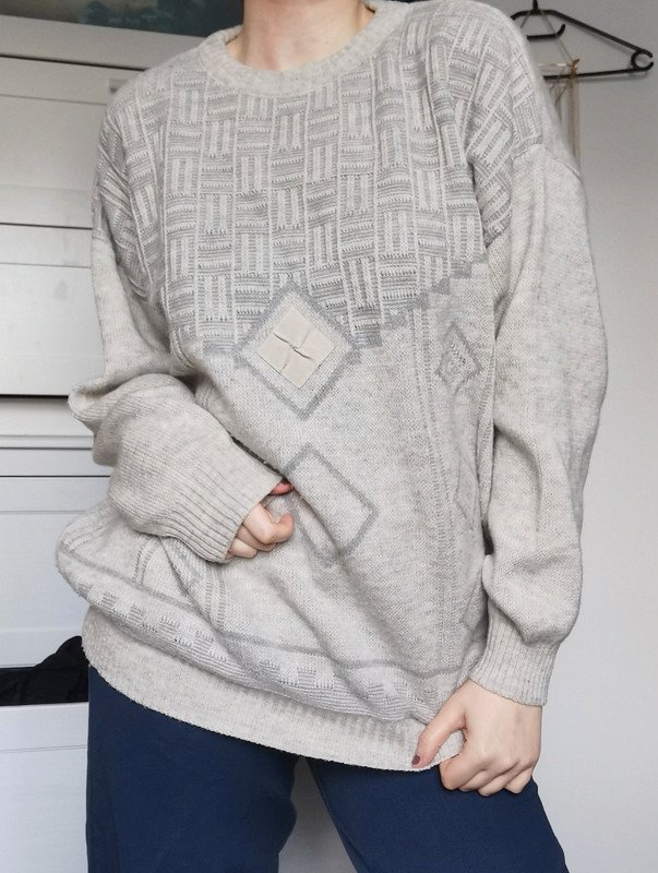 Original Vintage true vintage Pullover mit Wollanteil boho warm Winter Pullover oversized feinstrick