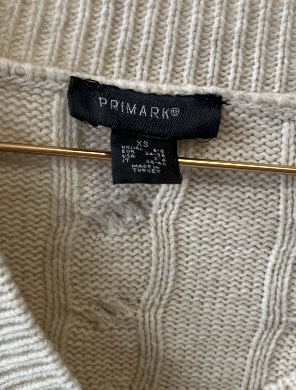 Strickpullover Beige cropped v ausschnitt